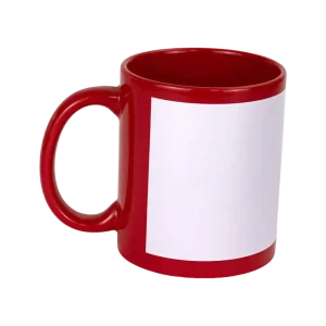 TAZA FRANJA BLANCA ROJO