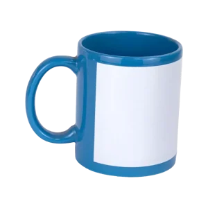TAZA FRANJA BLANCA CELESTE