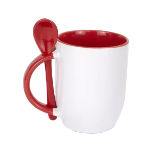 TAZA CUCHARITA ROJO