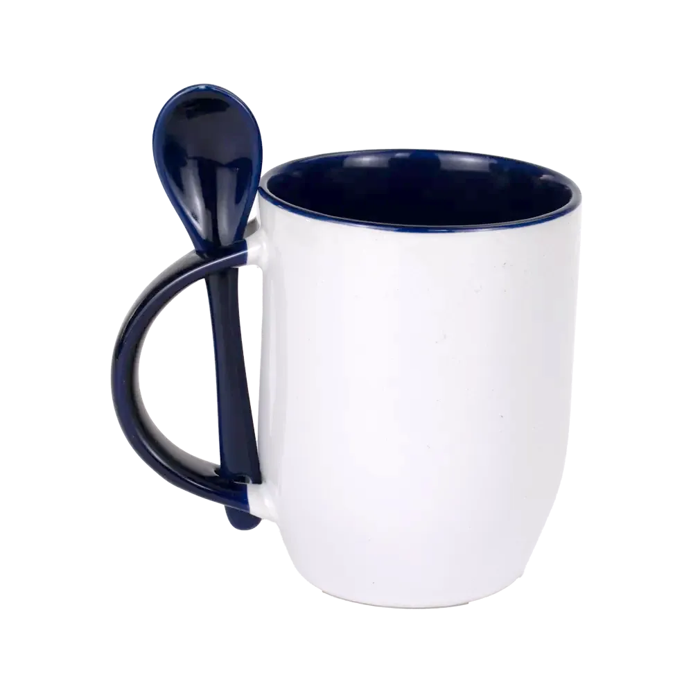 Taza Sublimable con Cucharita Azul 12oz - Imagen 2