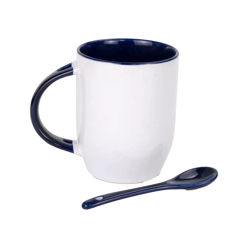 Taza Sublimable con Cucharita Azul 12oz