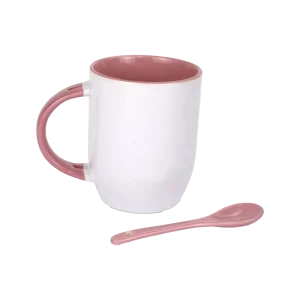 TAZA CUCHARITA ROSADO
