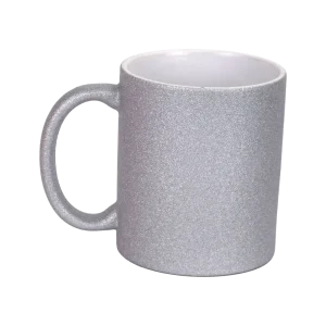 TAZA GLITTER PLATEADO