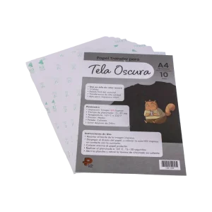 PAPEL TRANSFER OSCURO 10HOJAS
