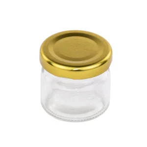 POTE DE VIDRIO 25G TAPA DORADA