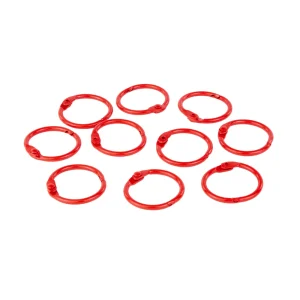 ANILLO P/ LIBRO 10UNID 25MM ROJO
