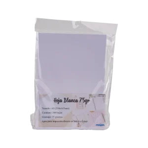 HOJA BLANCA 75GR A5 210*147MM 100 HOJAS