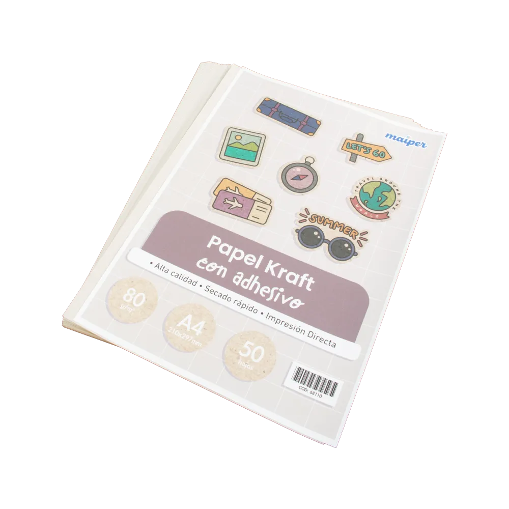 Papel Adhesivo Kraft A4 – 50 Hojas Maiper - Imagen 2
