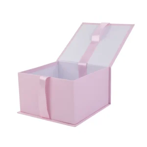 CAJA LIBRO 15*15*9CM ROSADO