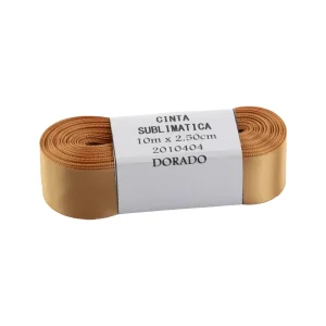 CINTA SUBLIMA DORADO 2.5CM X 10M