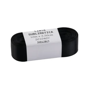CINTA SUBLIMA NEGRO 2.5CM X 10M