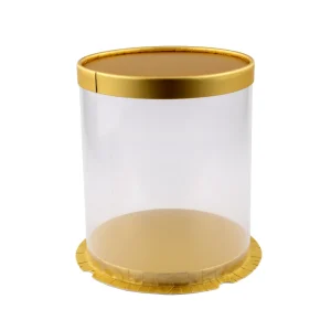 CAJA P/ TORTA REDONDO 17.5*21CM DORADO