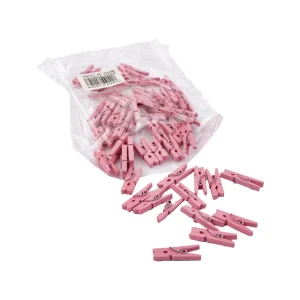 PINCITA DE MADERA ROSADO 50UNID