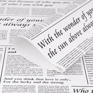 PAPEL COREANO PERIODICO NEGRO/BLANCO 58*58 20HOJA